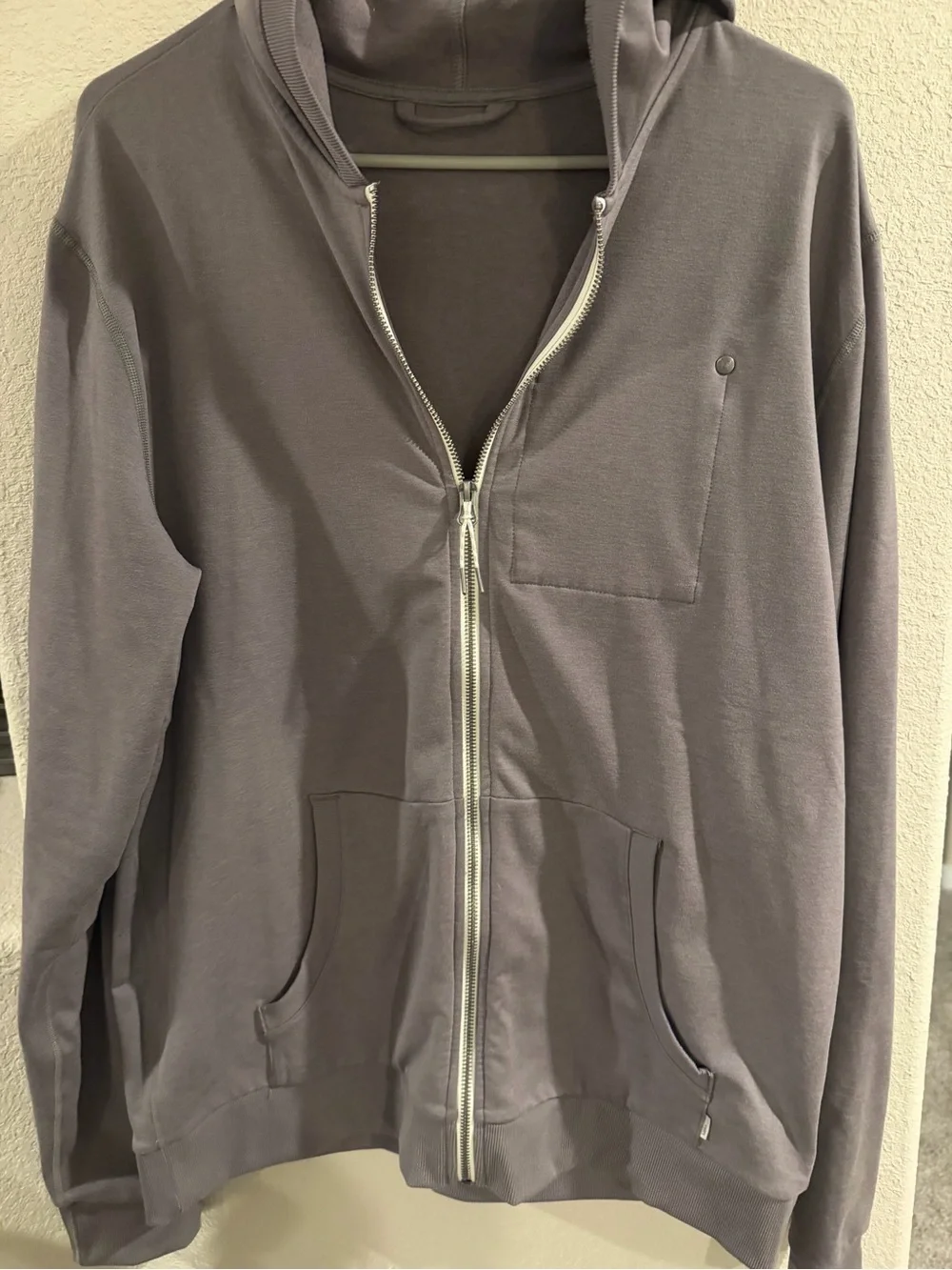 Men's Lightweight Hooded Zip Jacket in Gray